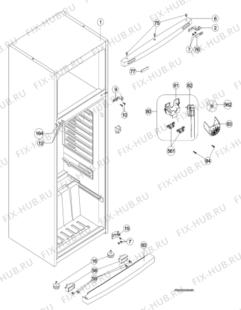 Взрыв-схема холодильника Electrolux ERD32400W - Схема узла Section 1